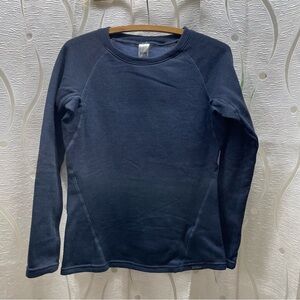 Quechua Decathlon Base Layer Top Women Size M Navy Blue Excellent Fleece Lined‎